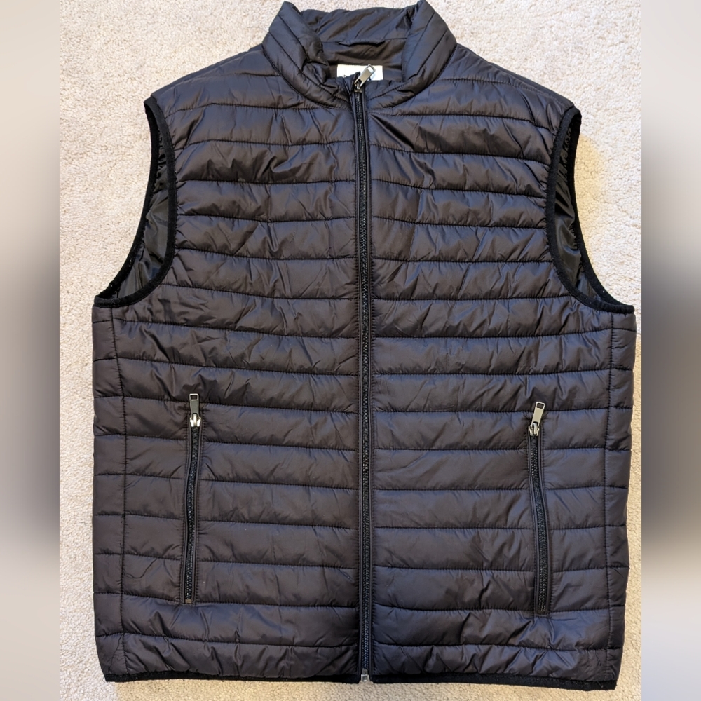 Zara black puff vest men L